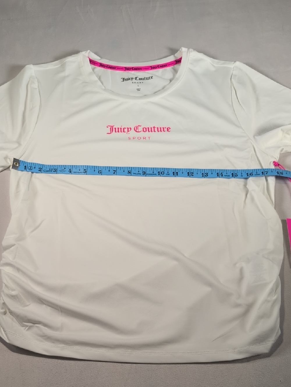 Juicy Couture Sport Cloud DancerRuched T-Shirt Size Large - Picture 5 of 8